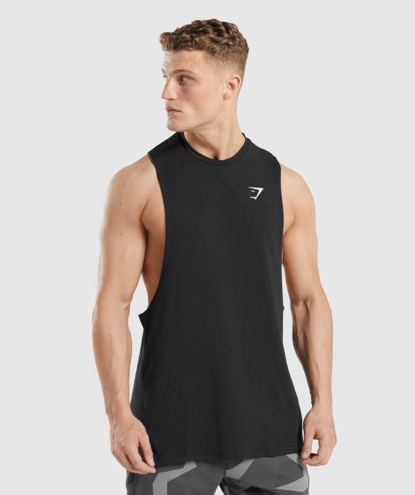 Panske Tielko Gymshark Critical 2.0 Drop Arm Čierne | NM1563942